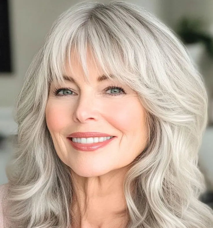 Summer Breathable Natural Wavy Hair Topper With Bangs For Women With Thinning Hair - VIVACROWN