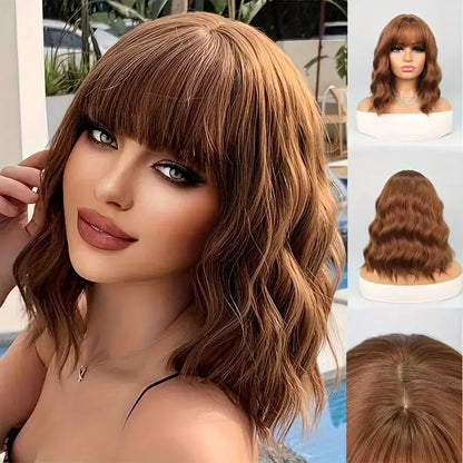 Summer Breathable Natural Wavy Hair Topper With Bangs For Women With Thinning Hair - VIVACROWN