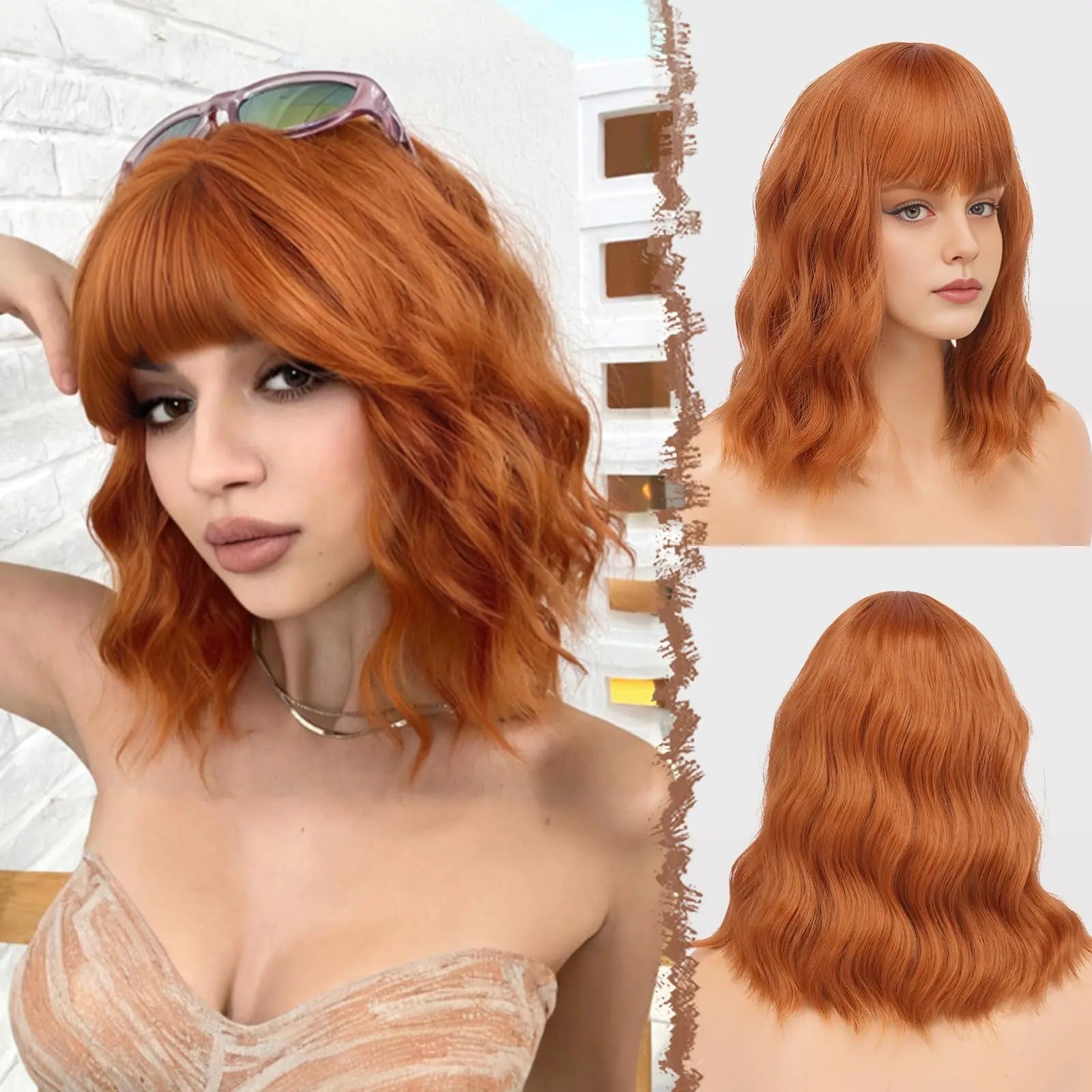 Summer Breathable Natural Wavy Hair Topper With Bangs For Women With Thinning Hair - VIVACROWN