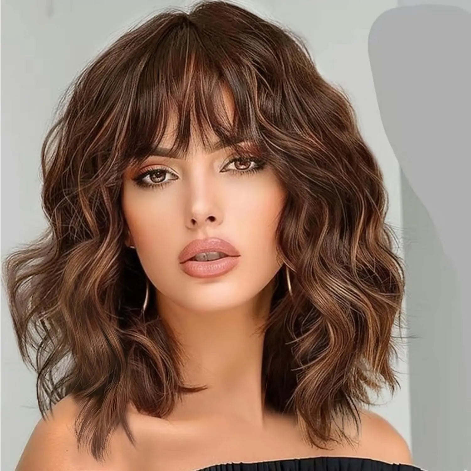 Summer Breathable Natural Wavy Hair Topper With Bangs For Women With Thinning Hair - VIVACROWN