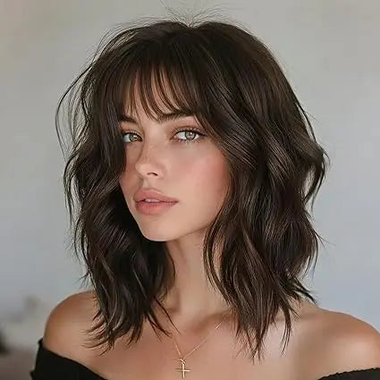 Summer Breathable Natural Wavy Hair Topper With Bangs For Women With Thinning Hair - VIVACROWN