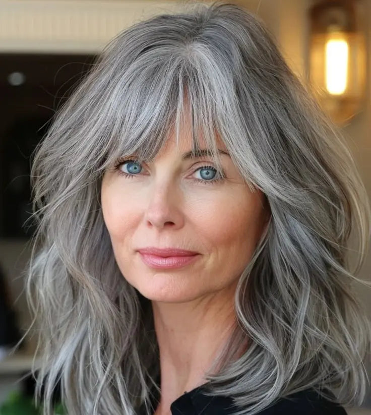Summer Breathable Natural Wavy Hair Topper With Bangs For Women With Thinning Hair - VIVACROWN