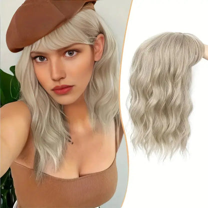 Summer Breathable Natural Wavy Hair Topper With Bangs For Women With Thinning Hair - VIVACROWN