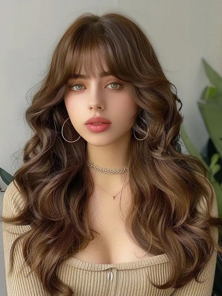 Summer Breathable Natural Wavy Hair Topper With Bangs For Women With Thinning Hair - VIVACROWN
